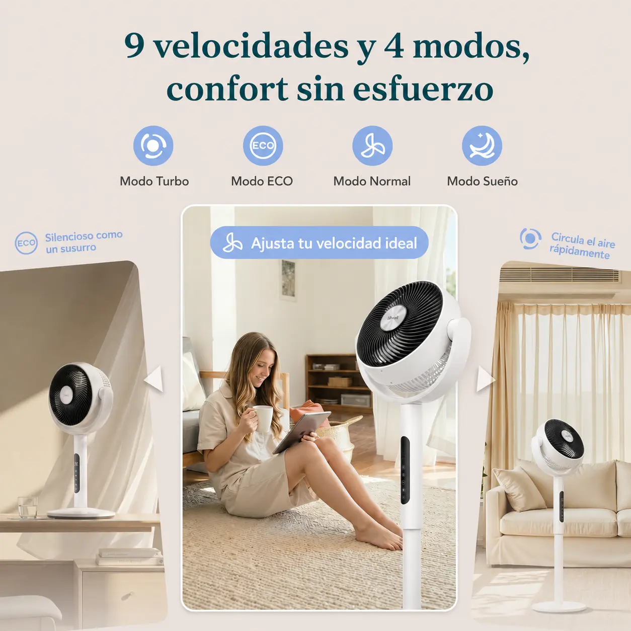 CirculAir 2-en-1 — diseño 2-en-1 de pie y mesa — imagen 4